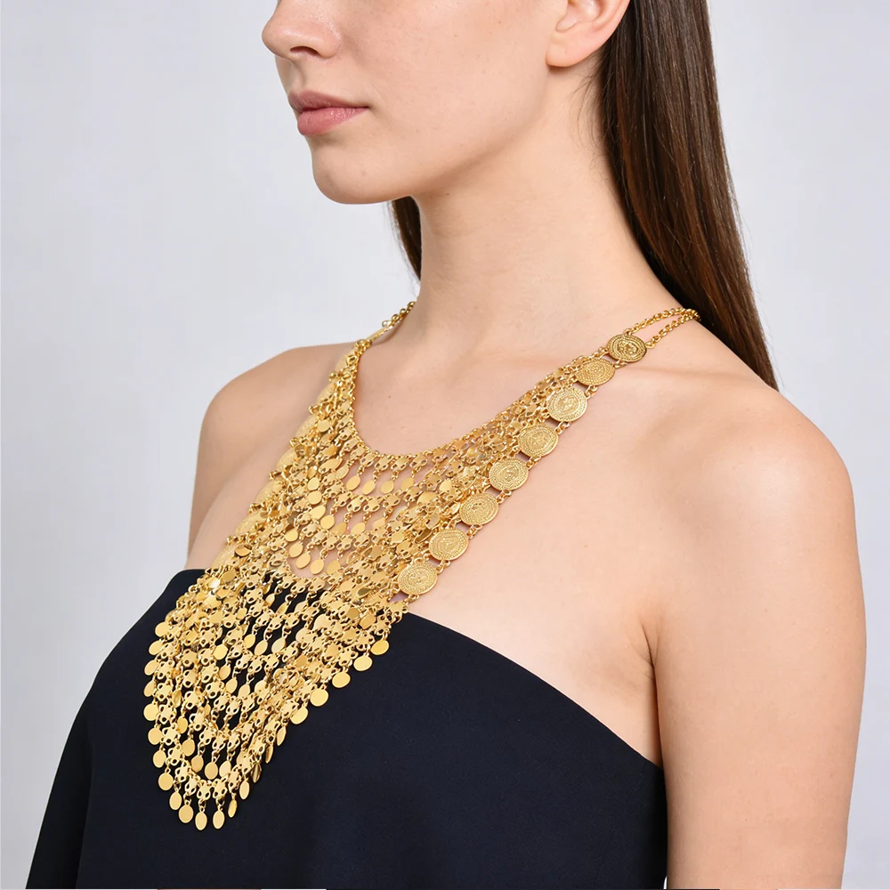 Gypsy India Afghan Turkey Gold Plated Coin Tassel Statement Choker Necklace For Women Multi Layer Ethnic Tribal Bib Jewelry Gift
Gypsy India Afghan Turkey Gold Plated Coin Tassel Statement Choker Necklace For Women Multi Layer Ethnic Tribal Bib Jewelry Gift