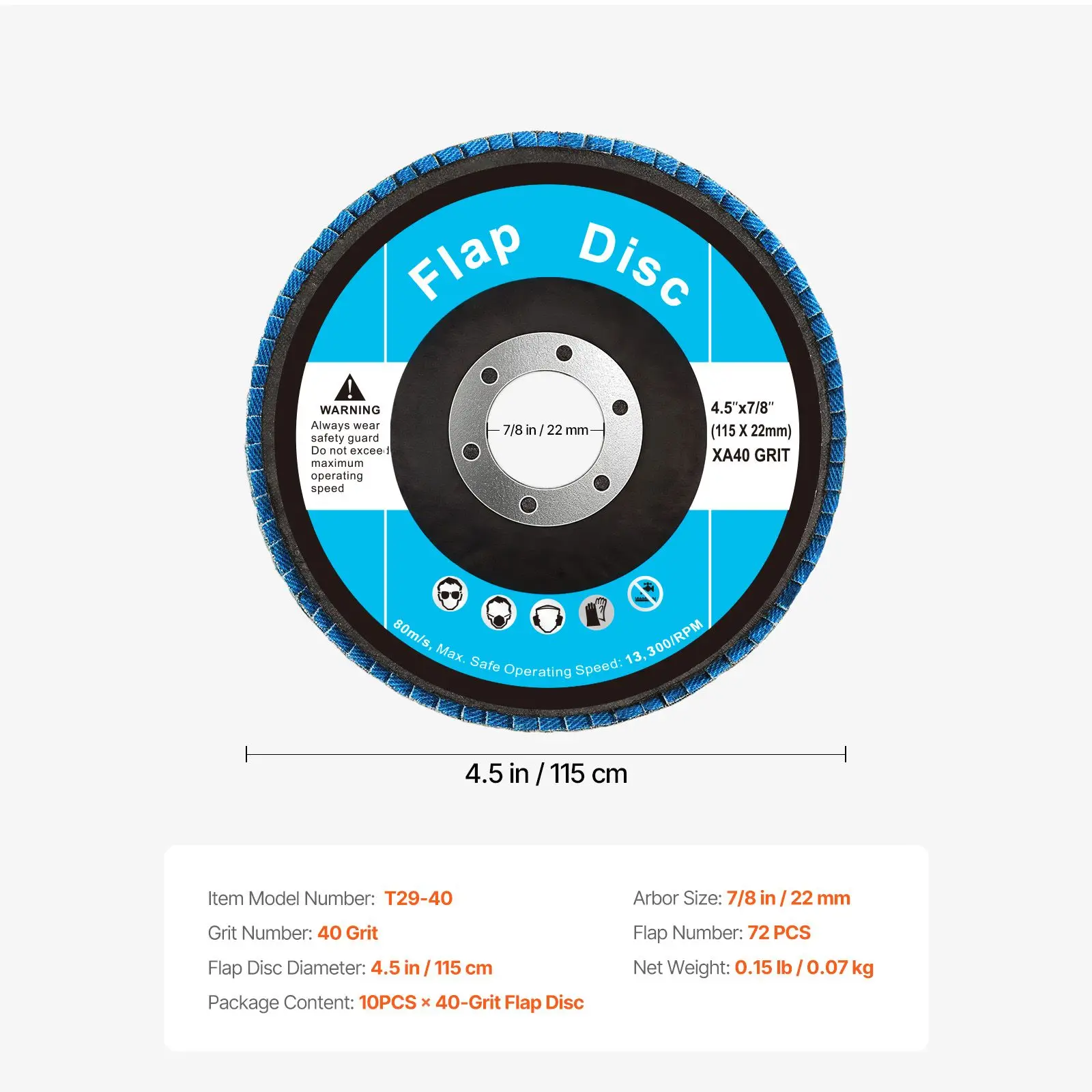 Flap Discs 40 Grit, 4-1/2" x 7/8" Flap Discs for Angle Grinder, Type 29 Zirconia Flap Sanding Disc, Bevel Type Abrasive Grinding Wheels for Deburring, Rust Removal, Sanding, Finishing (10 Pack)
Flap Discs 40 Grit, 4-1/2" x 7/8" Flap Discs for Angle Grinder, Type 29 Zirconia Flap Sanding Disc, Bevel Type Abrasive Grinding Wheels for Deburring, Rust Removal, Sanding, Finishing (10 Pack)