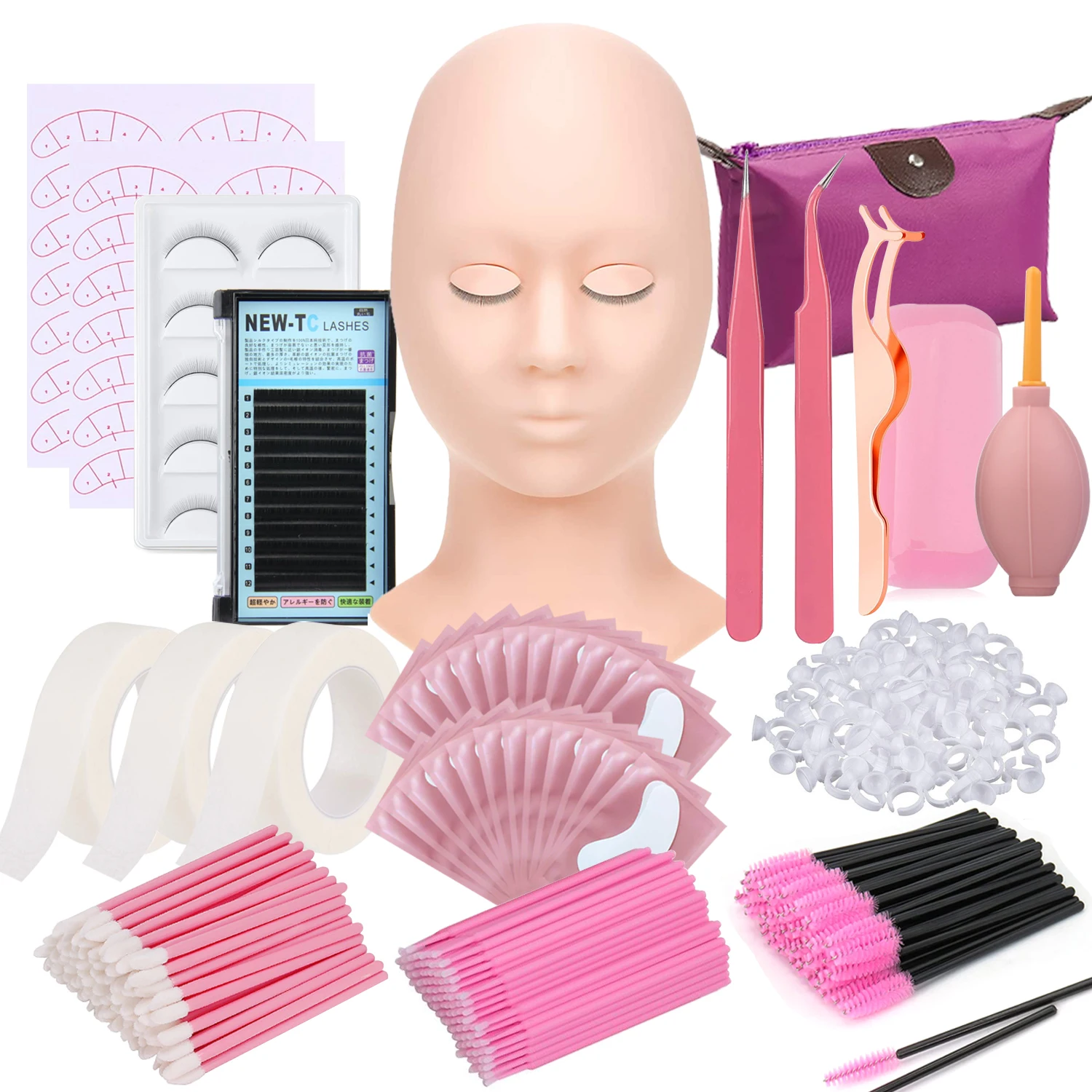 False Eyelash Extension Kit Set for Beginner Lash Brush Tweezers Glue Ring Eye Pad Eyelash Extension Supplies Lash Accessories
False Eyelash Extension Kit Set for Beginner Lash Brush Tweezers Glue Ring Eye Pad Eyelash Extension Supplies Lash Accessories