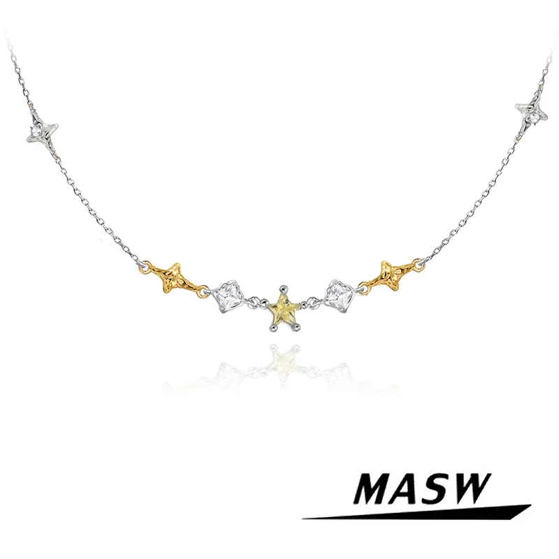 MASW Original Design Delicate Short One Layer Shiny Glass Star Necklace For Women Girl Gift Popular Style Fashion Jewelry
MASW Original Design Delicate Short One Layer Shiny Glass Star Necklace For Women Girl Gift Popular Style Fashion Jewelry