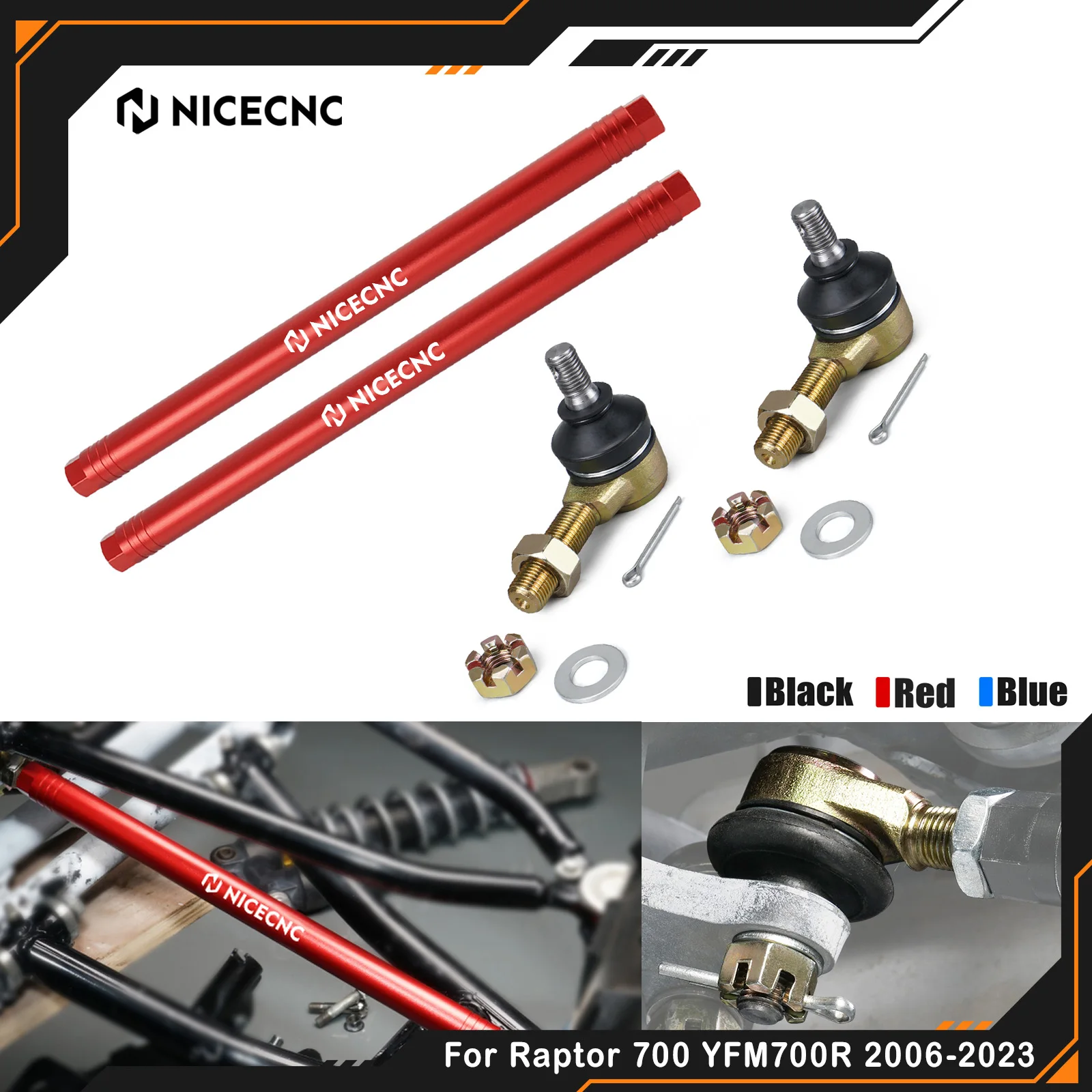 NICECNC 5/8" 7075 Billet Aluminum ATV Quad Ball Joint Tie Rod Kit For Raptor 700 YFM700R 2006-2023 Raptor 700R YFM700R 2009-2023
NICECNC 5/8" 7075 Billet Aluminum ATV Quad Ball Joint Tie Rod Kit For Raptor 700 YFM700R 2006-2023 Raptor 700R YFM700R 2009-2023