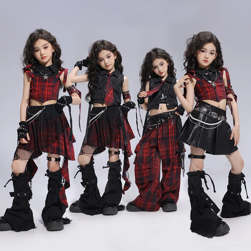 Girls Hip Hop Crop Tank Top Joggers Pants Kid Summer Plaid Hot Shorts Street Dance Clothes Set Children Cool Short Jeans Costume
Girls Hip Hop Crop Tank Top Joggers Pants Kid Summer Plaid Hot Shorts Street Dance Clothes Set Children Cool Short Jeans Costume