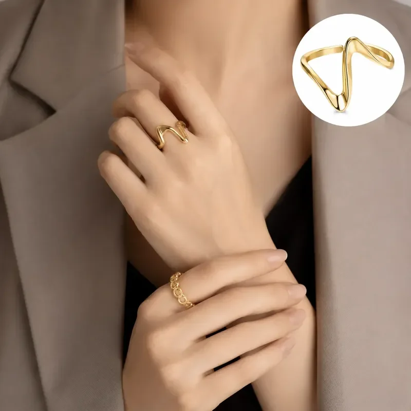 9Pcs 14K Gold-Plated Chunky Rings Set for Women Adjustable Dome Open Band Rings Thick Stackable Fashion Jewelry
9Pcs 14K Gold-Plated Chunky Rings Set for Women Adjustable Dome Open Band Rings Thick Stackable Fashion Jewelry