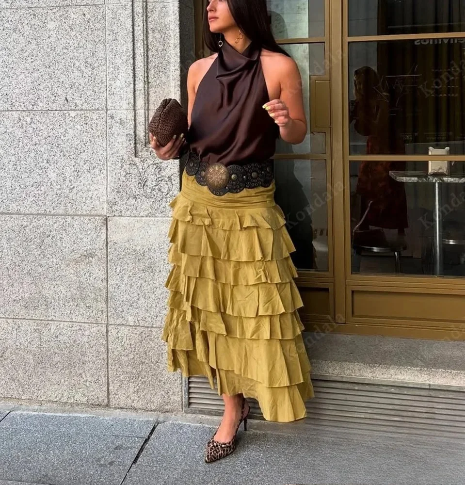 KONDALA Lady Modern Layered Midi Skirts Women's Casual High Street Tierred Skirt 2025 Spring Autumn Fashion Vintage Long Skirt
KONDALA Lady Modern Layered Midi Skirts Women's Casual High Street Tierred Skirt 2025 Spring Autumn Fashion Vintage Long Skirt