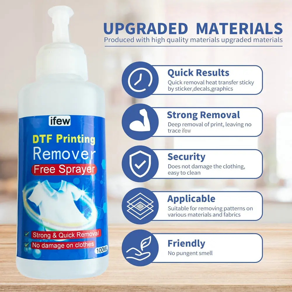 Heat Transfer Vinyl Remover DTF Printing Fast Remover Adhesive Remover for Crafters DIYers Remove Clothing For Printer Liquid
Heat Transfer Vinyl Remover DTF Printing Fast Remover Adhesive Remover for Crafters DIYers Remove Clothing For Printer Liquid