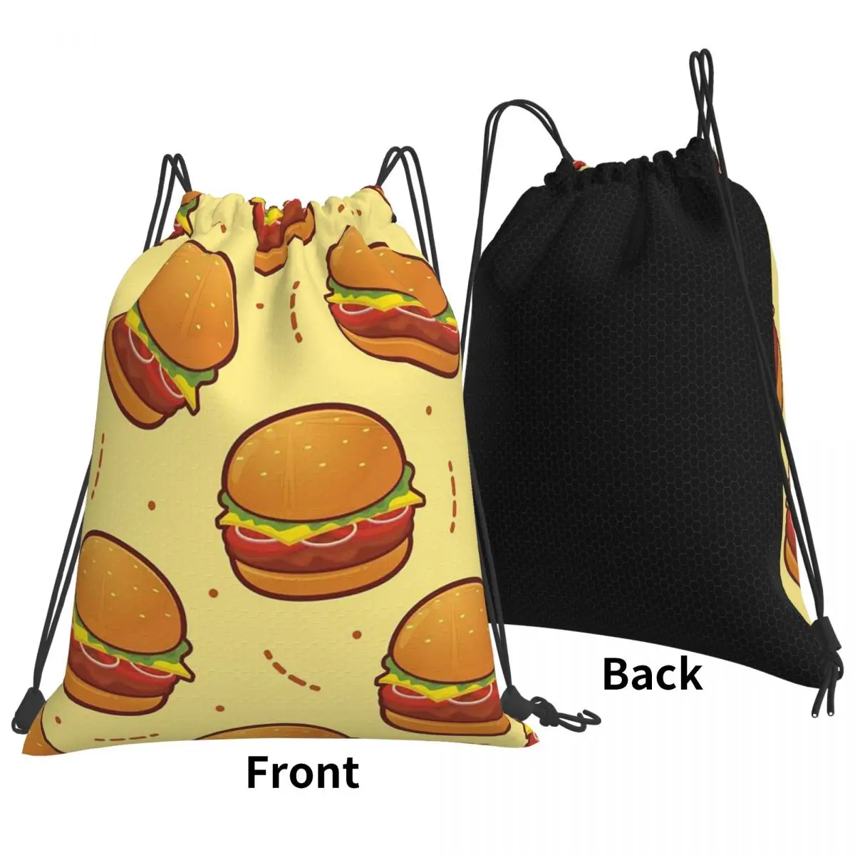 Burger Pattern Backpacks Casual Drawstring Bags Sports Bag Book Bags for Man Woman School
Burger Pattern Backpacks Casual Drawstring Bags Sports Bag Book Bags for Man Woman School