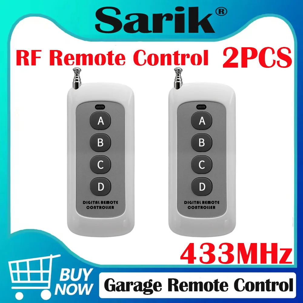 433MHz Long Distance RF 2PCS Wireless Remote Control 1527 Learning Code 4 Button Universal Electronics Garage Door Car Opener
433MHz Long Distance RF 2PCS Wireless Remote Control 1527 Learning Code 4 Button Universal Electronics Garage Door Car Opener