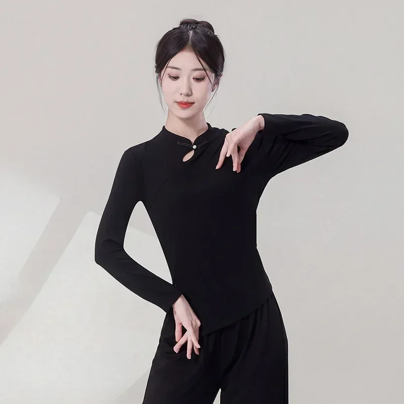 New Chinese dance practice clothes, women's tops, national style, modern dance, slim body clothes, art test, adult dance cover
New Chinese dance practice clothes, women's tops, national style, modern dance, slim body clothes, art test, adult dance cover