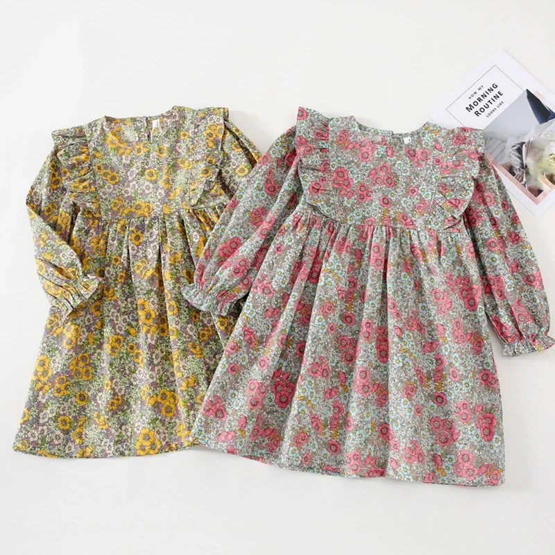 Girls Dress 2025 Autumn New Ruffles Sweet Long-Sleeved Dress Children Baby Kids Spring Princess Flower Dress Children Clothing
Girls Dress 2025 Autumn New Ruffles Sweet Long-Sleeved Dress Children Baby Kids Spring Princess Flower Dress Children Clothing
