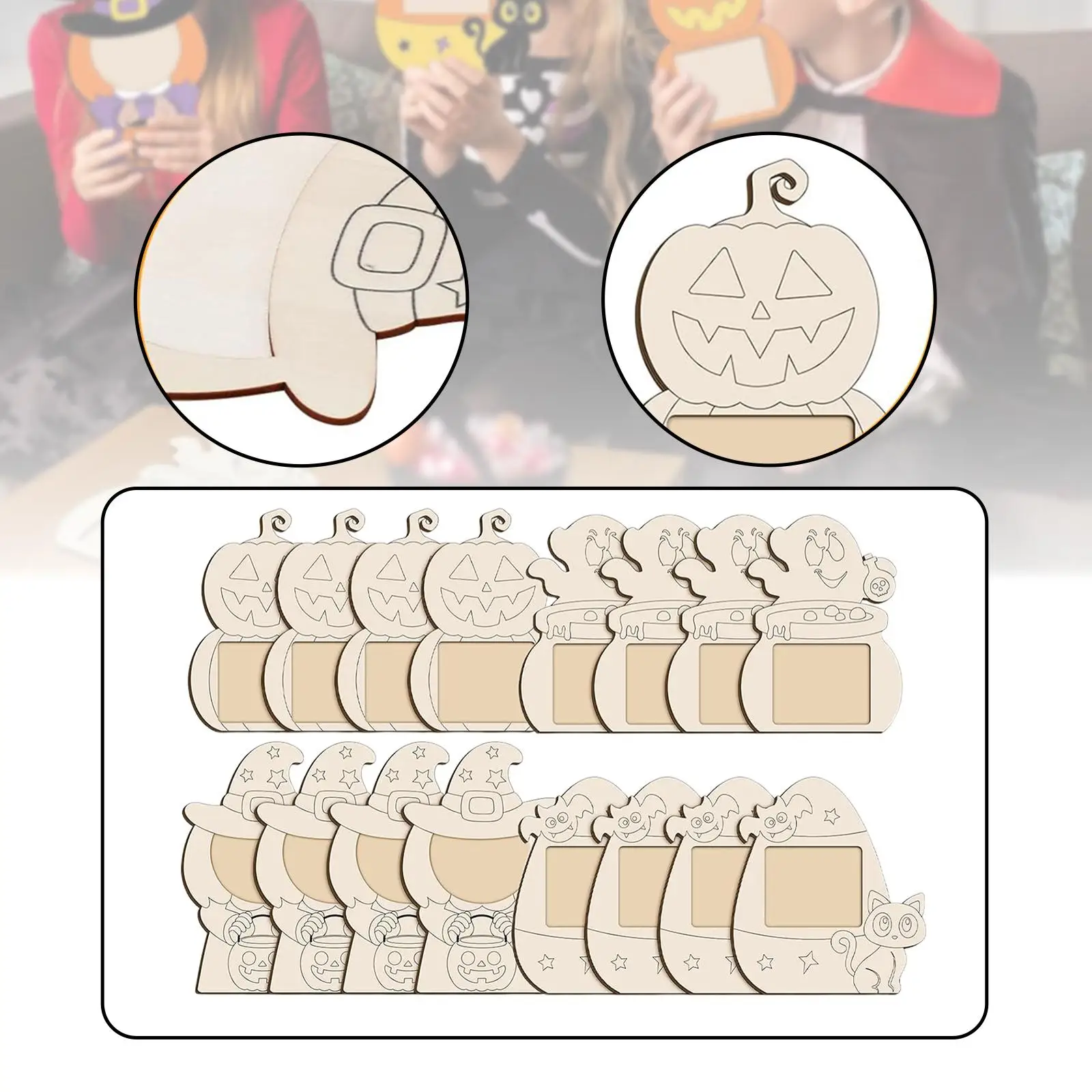 16 Pieces Halloween Picture Kit DIY Wooden Crafts Unfinished Photo Frame for Party Favor Supplies Preschool
16 Pieces Halloween Picture Kit DIY Wooden Crafts Unfinished Photo Frame for Party Favor Supplies Preschool
