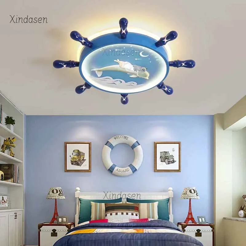 Kids Room Ceiling Light Dolphin Stars Blue Ocean Boat Rudder Led Lamp Ceiling Chandelier Baby Boy Girl Bedroom Decor Plafondlamp
Kids Room Ceiling Light Dolphin Stars Blue Ocean Boat Rudder Led Lamp Ceiling Chandelier Baby Boy Girl Bedroom Decor Plafondlamp