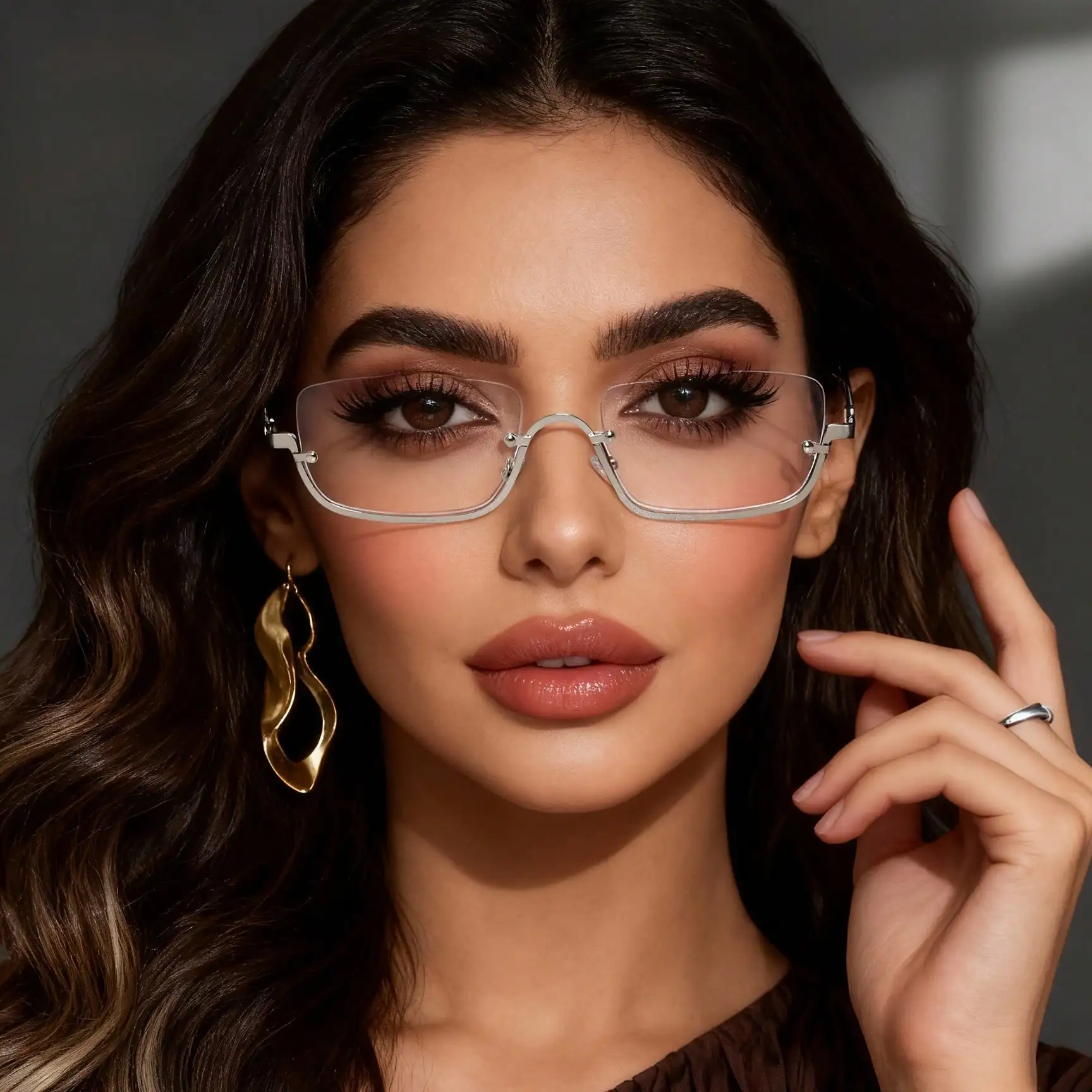 1 pair of square metal half-frame glasses, transparent lenses, stainless steel hinges, simple style, casual wear, college style, office commuting
1 pair of square metal half-frame glasses, transparent lenses, stainless steel hinges, simple style, casual wear, college style, office commuting