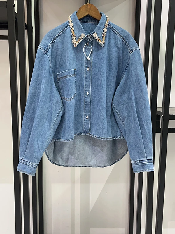 Shiny Flower Collar Denim Shirt Side Diamond Decorated Long Pants Ladies Spring 2026 Fashion Set Casual Style Winter Wear
Shiny Flower Collar Denim Shirt Side Diamond Decorated Long Pants Ladies Spring 2026 Fashion Set Casual Style Winter Wear