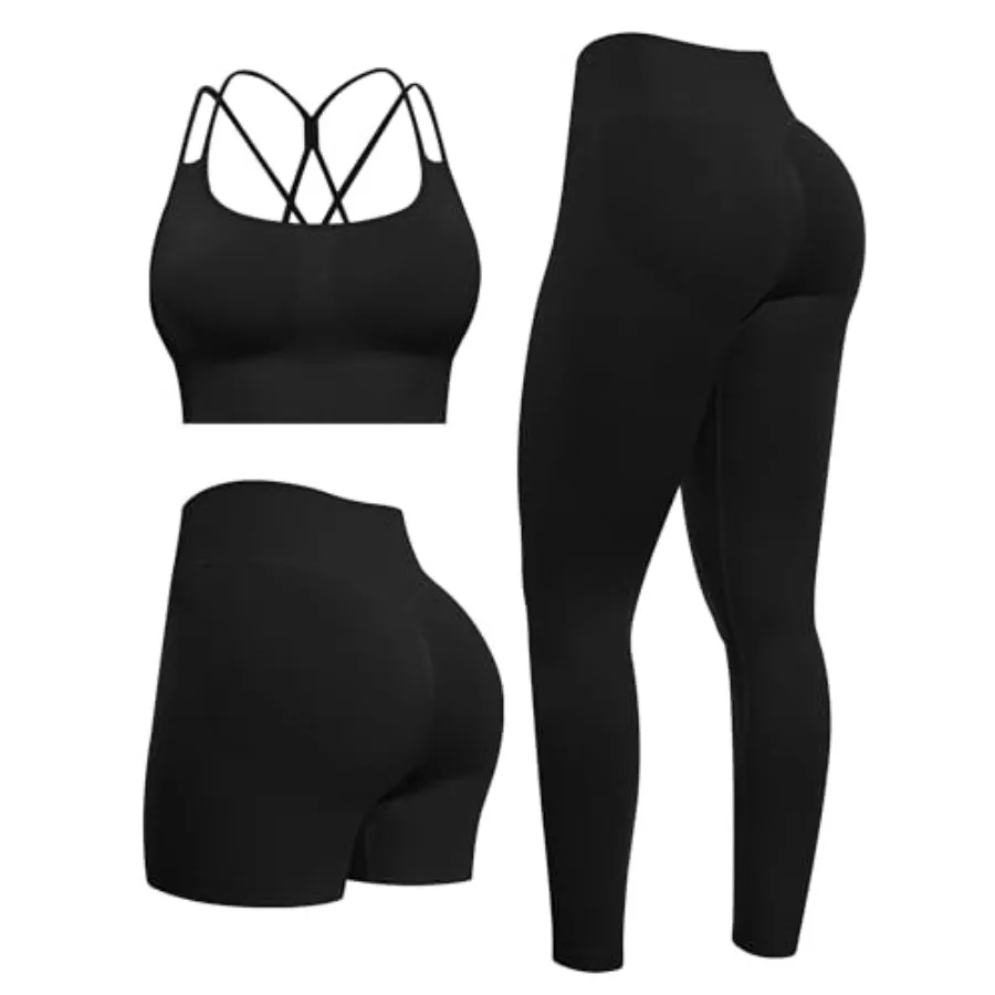 NORMOV Butt lifting Workout Sets for Women Gym Activewear with Seamless Leggings, Shorts, and Padded Criss-Cross Sports Bras
NORMOV Butt lifting Workout Sets for Women Gym Activewear with Seamless Leggings, Shorts, and Padded Criss-Cross Sports Bras