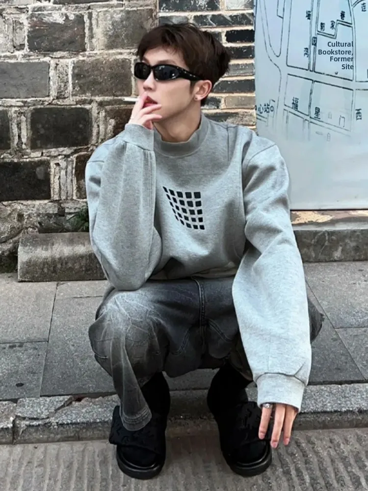 Heavyweight Spring Autumn oulder Padded Sweatirt Men's f High Collar Small Square American Retro High-End Oversize Jaet
Heavyweight Spring Autumn oulder Padded Sweatirt Men's f High Collar Small Square American Retro High-End Oversize Jaet