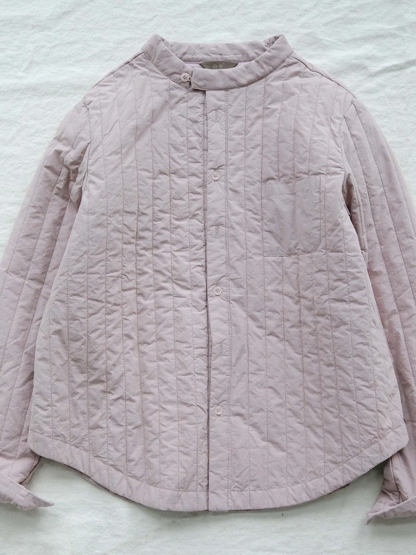 Thiened Cotton irt Women's Casual Sle Stand Collar Slimming Warmth Enhanced Striped Quilted Cotton Jaet Long Sve
Thiened Cotton irt Women's Casual Sle Stand Collar Slimming Warmth Enhanced Striped Quilted Cotton Jaet Long Sve