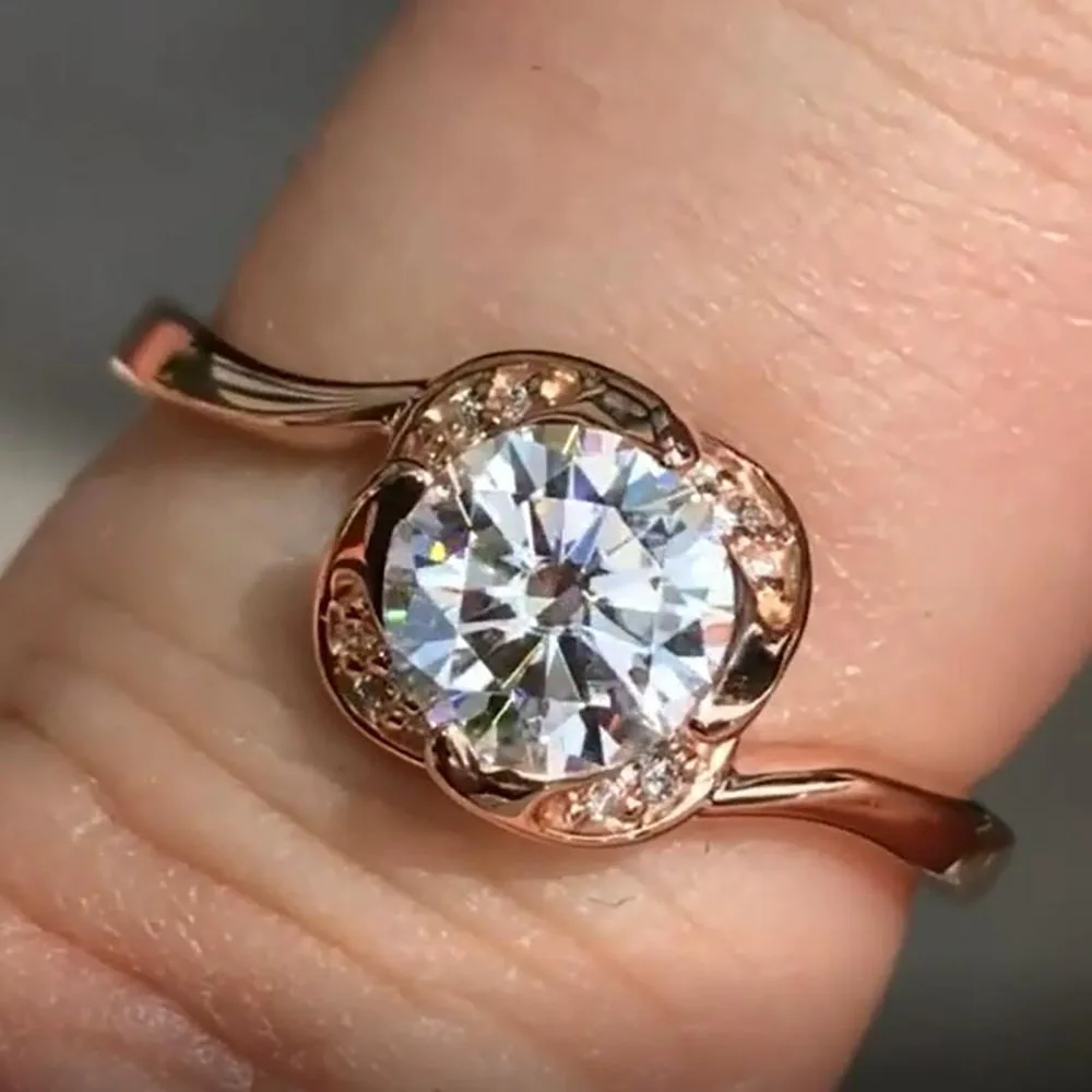 Custom Solid 14K Rose Gold Women Wedding Party Anniversary Engagement Ring 1 2 3 4 5 Carat Round Moissanite Diamond Ring Flower
Custom Solid 14K Rose Gold Women Wedding Party Anniversary Engagement Ring 1 2 3 4 5 Carat Round Moissanite Diamond Ring Flower
