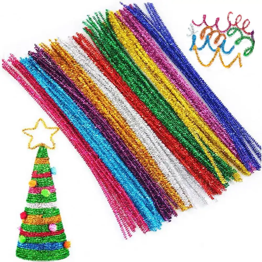 100Pcs Glitter Chenille Stems DIY Crafts Chenille Stems Bendable Plush Tinsel Stems Kids Educational DIY Craft Supplies Toys
100Pcs Glitter Chenille Stems DIY Crafts Chenille Stems Bendable Plush Tinsel Stems Kids Educational DIY Craft Supplies Toys