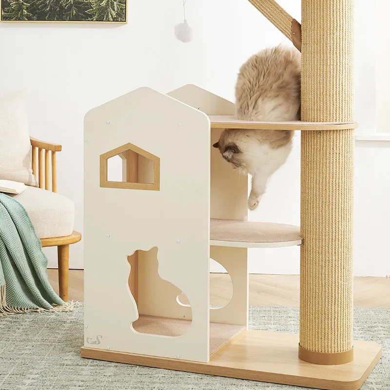 Cat Climbing Frame, Sky City Super Castle, Solid Wood Cat Furniture Cat Nest
Cat Climbing Frame, Sky City Super Castle, Solid Wood Cat Furniture Cat Nest