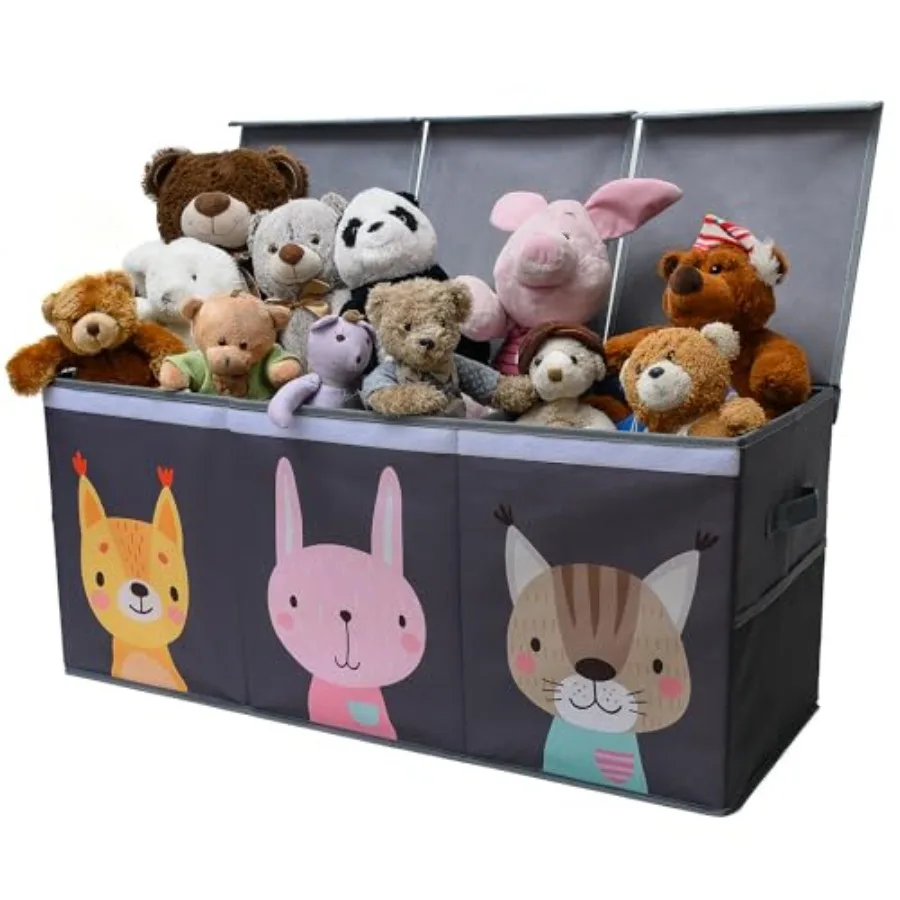 Extra Large Toy Storage Organizer with Lid - Sturdy Collapsible Toy Chest Storage Box with Cute Design - Toys Bin with Dividers
Extra Large Toy Storage Organizer with Lid - Sturdy Collapsible Toy Chest Storage Box with Cute Design - Toys Bin with Dividers