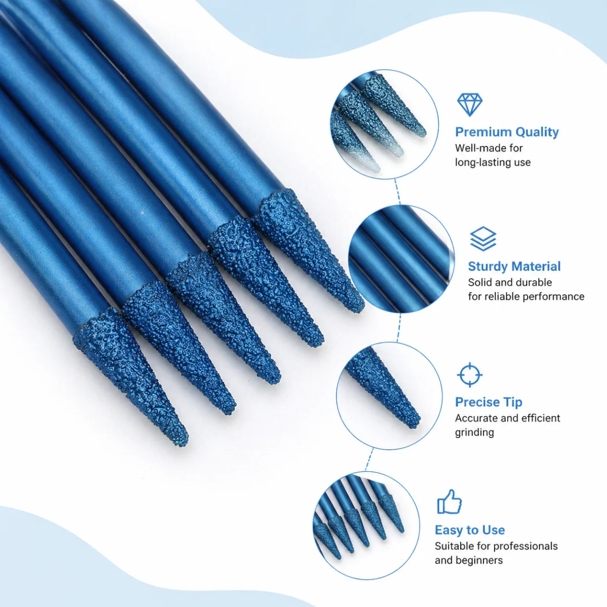 5PCS 10mm V-Router Bit Set Tapered CNC Diamond Stone Carving Tools Durable End Mill Cutters for 3D Marble Engraving Machining
5PCS 10mm V-Router Bit Set Tapered CNC Diamond Stone Carving Tools Durable End Mill Cutters for 3D Marble Engraving Machining