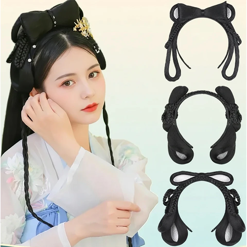Chinese Ancient Retro Black Hair Braids Chignons Synthetic Fake Hanfu Hair Bun Pad High Ancient Princess Cosplay Vintage Wig
Chinese Ancient Retro Black Hair Braids Chignons Synthetic Fake Hanfu Hair Bun Pad High Ancient Princess Cosplay Vintage Wig