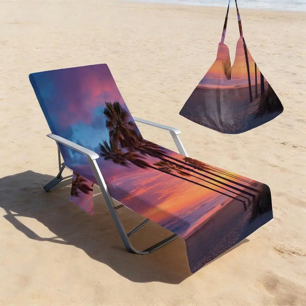 Coconut Tree Printed Super Fiber Beach Chair Cover, With Pocket, Lightweight Breathable, Ideal For Travel Beach Vacation, Pool
Coconut Tree Printed Super Fiber Beach Chair Cover, With Pocket, Lightweight Breathable, Ideal For Travel Beach Vacation, Pool