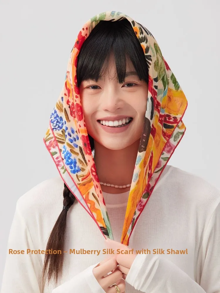 Handrolled Silk Scarf Shawl Silk Square Scarf Women's Summer Scarf Lagur Brand Oil Painting Style Multifunctional
Handrolled Silk Scarf Shawl Silk Square Scarf Women's Summer Scarf Lagur Brand Oil Painting Style Multifunctional