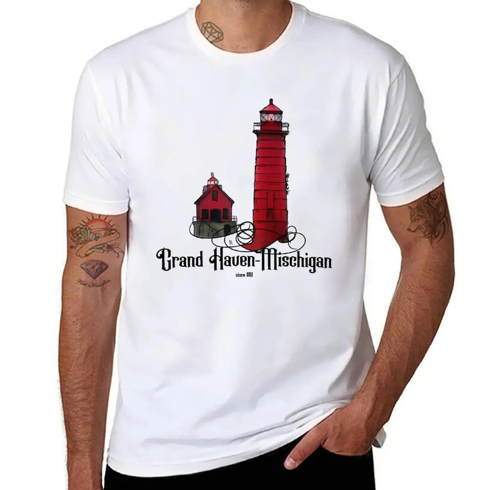 Grand Haven Michigan Lighthouse T-Shirt man t shirts for men funny t shirts cotton T-Shirt
Grand Haven Michigan Lighthouse T-Shirt man t shirts for men funny t shirts cotton T-Shirt