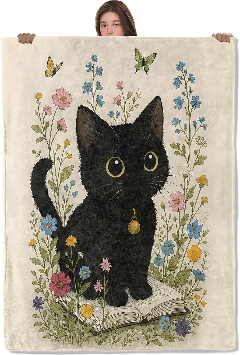 Black Cat Floral Throw Blanket Cottagecore Whimsical Kitten Plush Lap Throw Cozy Gift For Cat Lover Nursery Decor
Black Cat Floral Throw Blanket Cottagecore Whimsical Kitten Plush Lap Throw Cozy Gift For Cat Lover Nursery Decor
