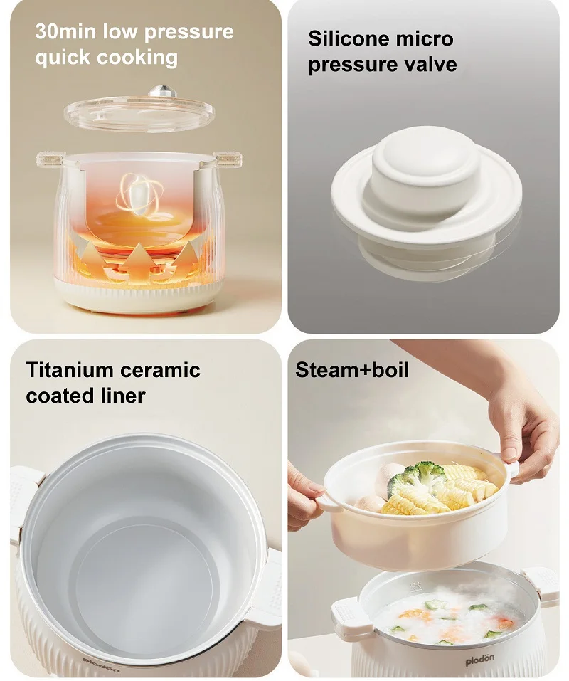 1.6L Multi-function Electric Cooking Pot Titanium Ceramic liner Non-stick Pot Steaming Boiling Rice Cooker Dormitory Hot Pot
1.6L Multi-function Electric Cooking Pot Titanium Ceramic liner Non-stick Pot Steaming Boiling Rice Cooker Dormitory Hot Pot
