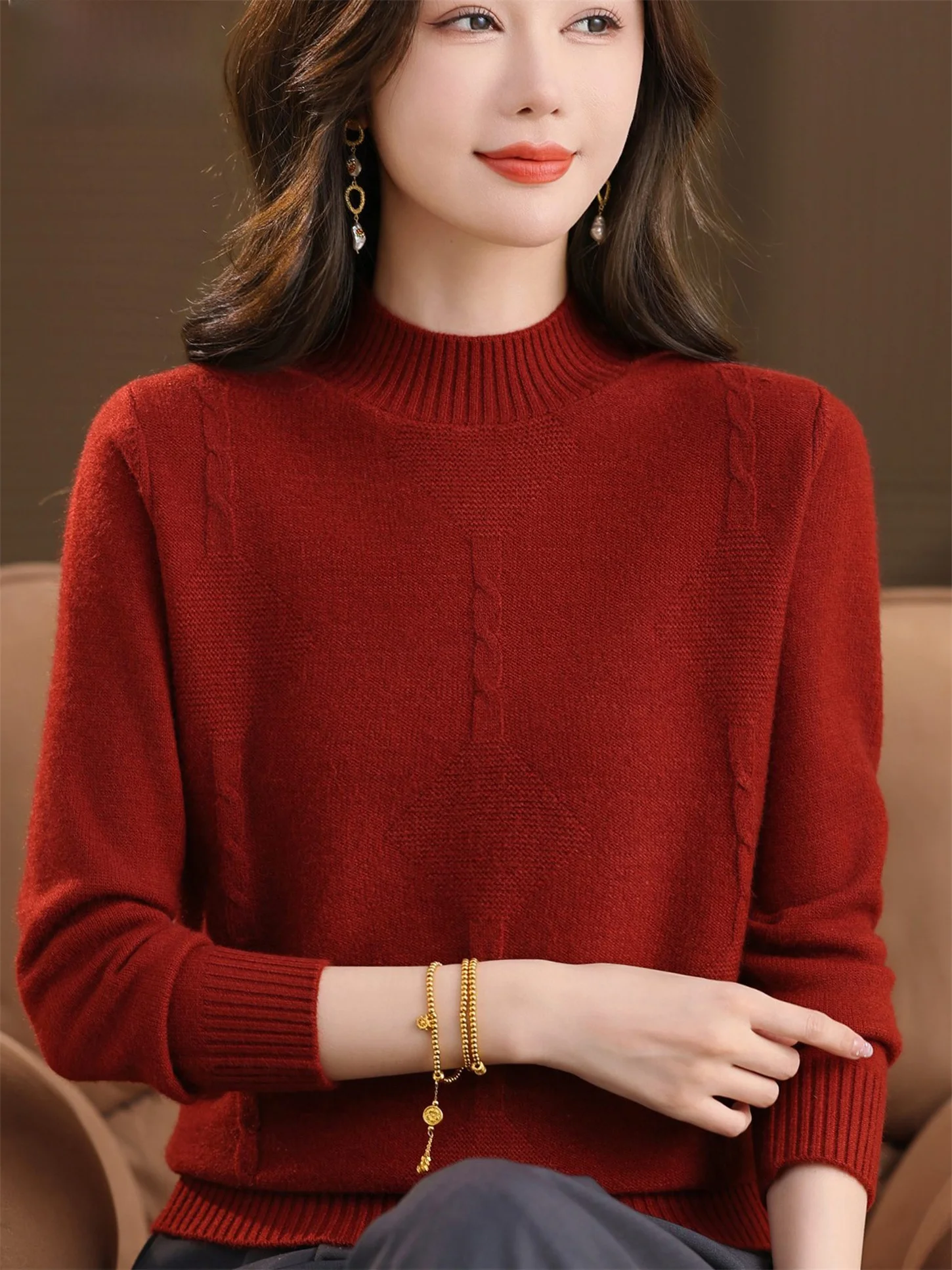 Young Mom's Fashion Autumn Winter Thickened Half High Collar Woolen Sweater Pure Color Patterned Inner Wear for Middle-Aged A...
Young Mom's Fashion Autumn Winter Thickened Half High Collar Woolen Sweater Pure Color Patterned Inner Wear for Middle-Aged A...
