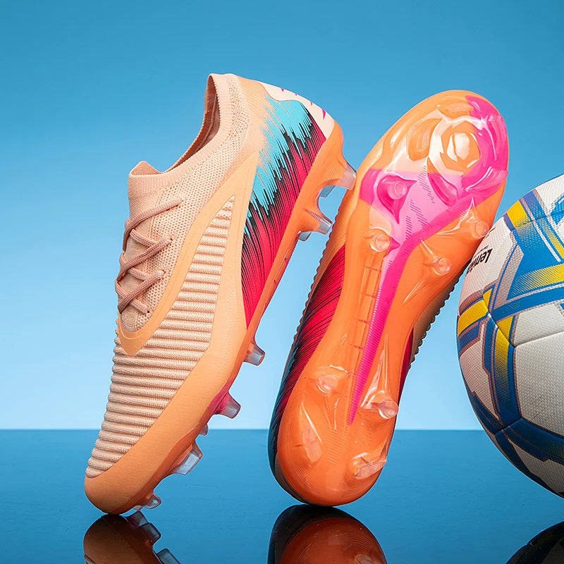 Men Women Ankle Football Shoes Non-Slip AG/FG Studded Soccer Cleats Futsal Training Shoes Breathable Knit Grass Football Sneaker
Men Women Ankle Football Shoes Non-Slip AG/FG Studded Soccer Cleats Futsal Training Shoes Breathable Knit Grass Football Sneaker
