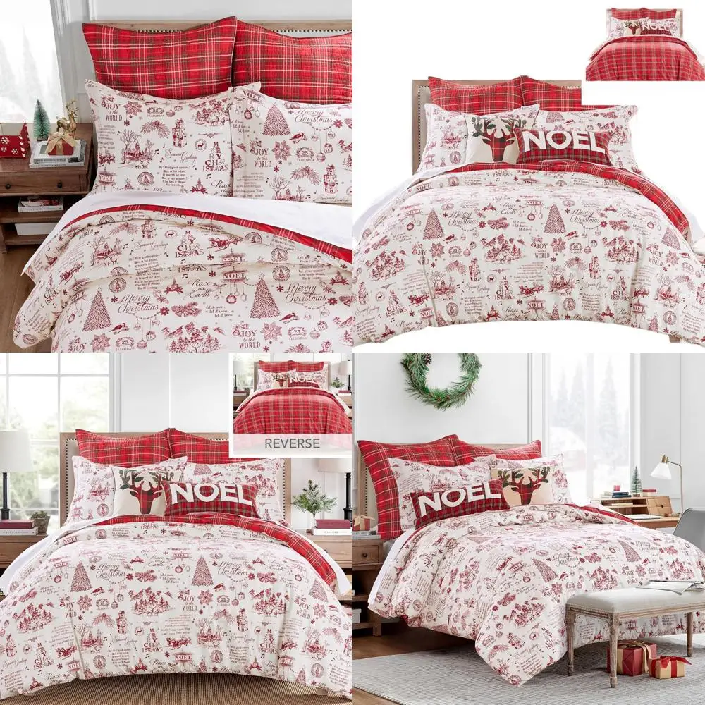 Комплект пододеяльников King Size Christmas Script красного и кремового цвета с 2 наволочками - 106x94
Комплект пододеяльников King Size Christmas Script красного и кремового цвета с 2 наволочками - 106x94