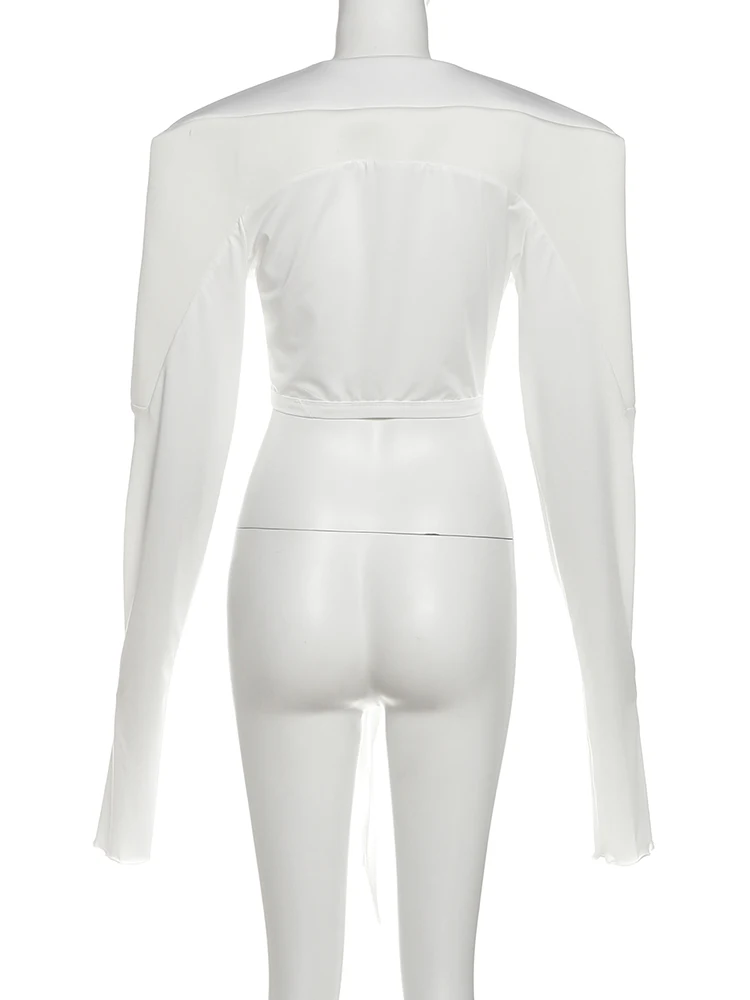 kliou Simple Bandage Women Coats Hipster Classic All-matched Straight Shoulder Full Sleeve V-neck Crop Tops Femaale Streetwear
kliou Simple Bandage Women Coats Hipster Classic All-matched Straight Shoulder Full Sleeve V-neck Crop Tops Femaale Streetwear