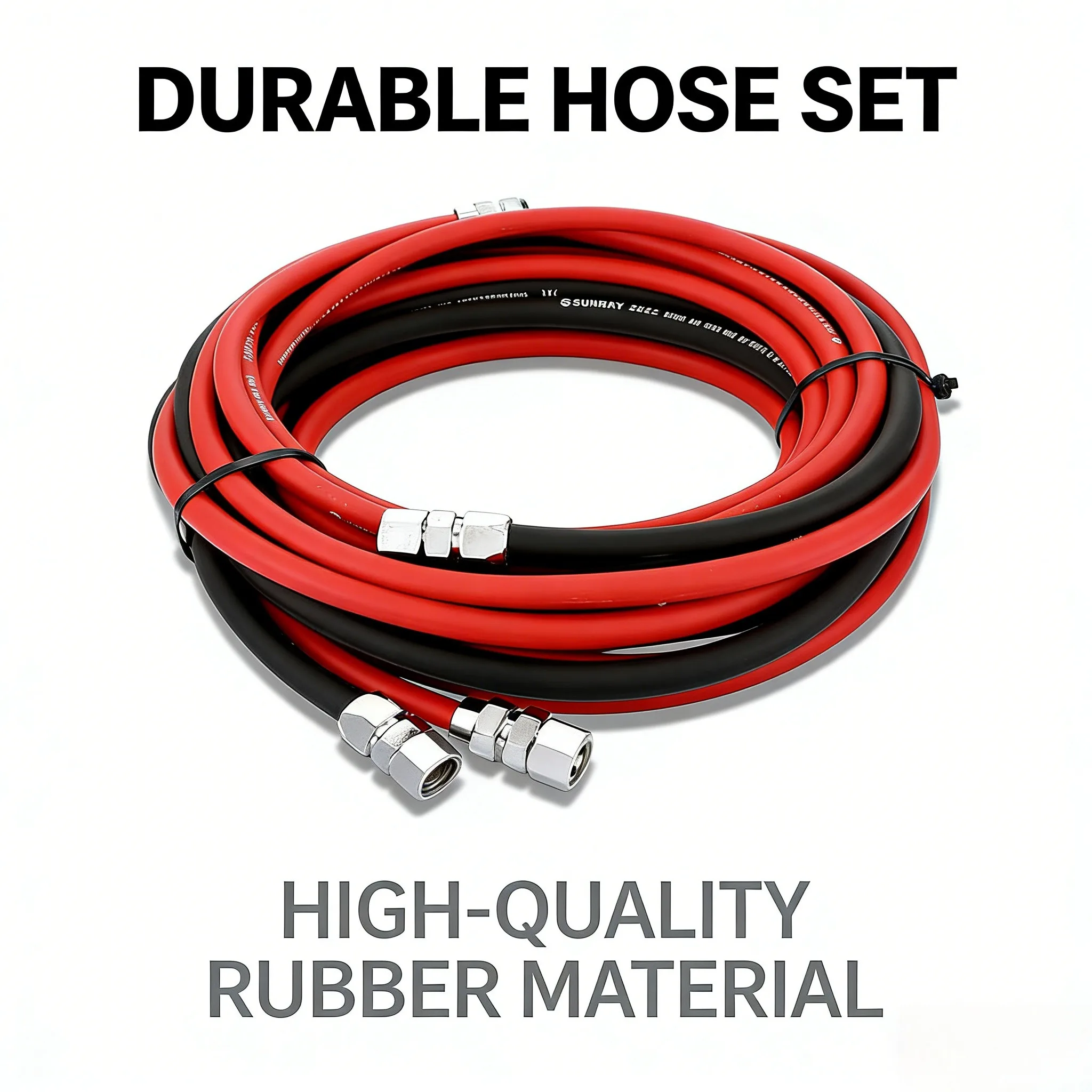 50FT Heavy Duty Air & Fluid Hose Set 5/16" 1/4" with 3/8" NPS Fittings Rubber Hose Kit for Industrial Pneumatic Tools
50FT Heavy Duty Air & Fluid Hose Set 5/16" 1/4" with 3/8" NPS Fittings Rubber Hose Kit for Industrial Pneumatic Tools