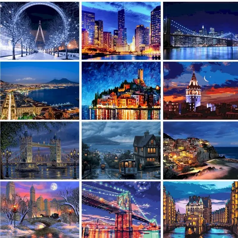 GATYZTORY Acrylic Diy Painting By Numbers Kits City Landscape Picture Wall Art Handpainted Oil Painting For Home Decors Art
GATYZTORY Acrylic Diy Painting By Numbers Kits City Landscape Picture Wall Art Handpainted Oil Painting For Home Decors Art