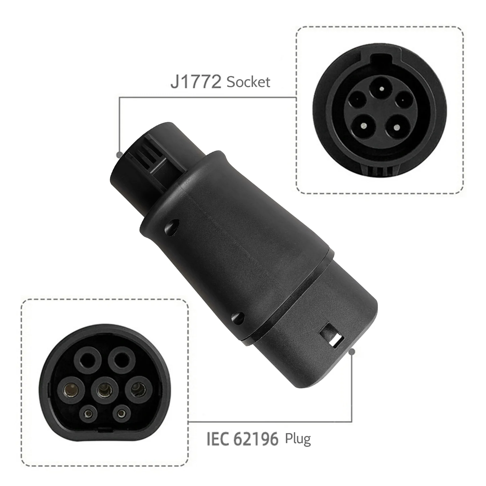 EVSE J1772 Adaptor Type 1 to Type 2 Socket Electric Vehicle Car EV Charger Connector IEC 62196 Adapter for Cars Vehicle
EVSE J1772 Adaptor Type 1 to Type 2 Socket Electric Vehicle Car EV Charger Connector IEC 62196 Adapter for Cars Vehicle
