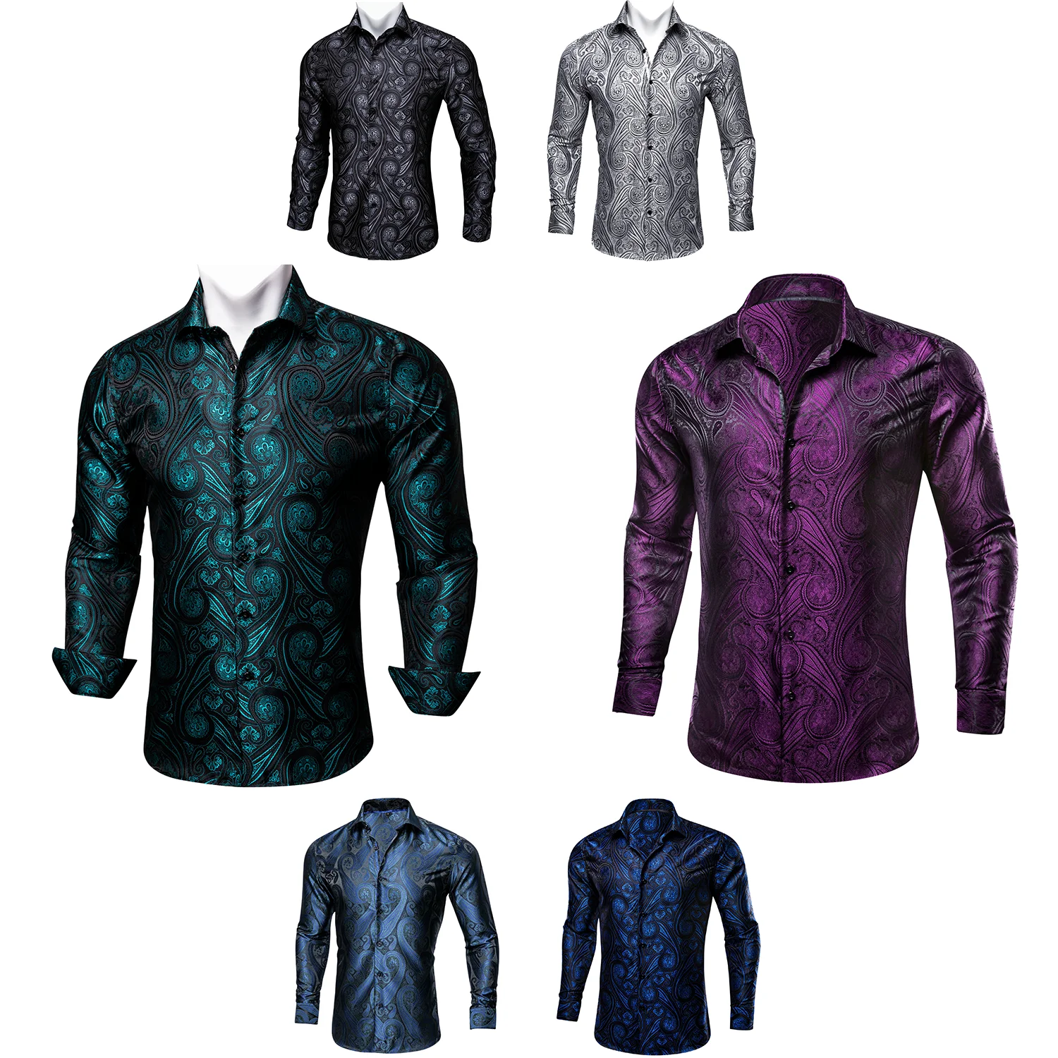 Men's fashionable business casual shirt with purple paisley jacquard pattern, suitable for casual outings and parties.
Men's fashionable business casual shirt with purple paisley jacquard pattern, suitable for casual outings and parties.