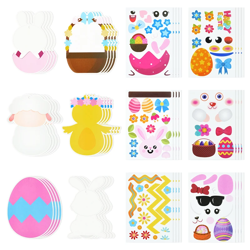 48Pcs Happy Easter Handmade DIY Card Self-adhesive Puzzle Sticker Easter Egg Decoration Craft Gift Set Easter Tree Hanging Decor
48Pcs Happy Easter Handmade DIY Card Self-adhesive Puzzle Sticker Easter Egg Decoration Craft Gift Set Easter Tree Hanging Decor