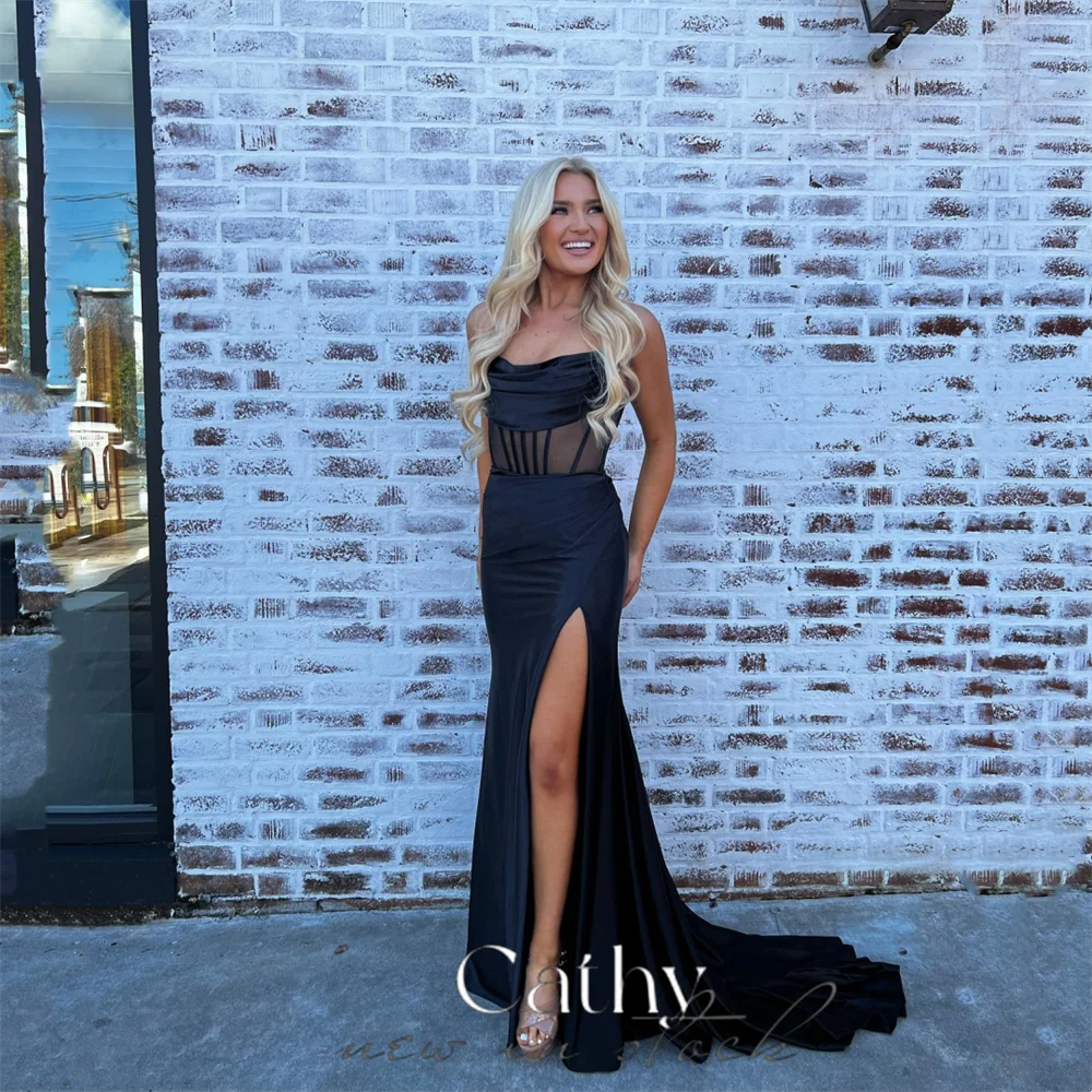 Cathy Black Off Shoulder Satin Prom Dress 2024 Sexy Sleeveless Mermaid Vestidos De Fiesta Sexy Side High Split Graduation Ball
Cathy Black Off Shoulder Satin Prom Dress 2024 Sexy Sleeveless Mermaid Vestidos De Fiesta Sexy Side High Split Graduation Ball