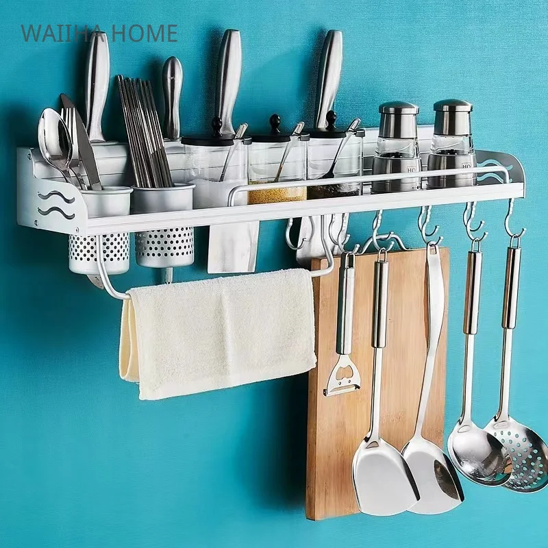 Kitchen Shelf Wall Hanging Seasoning Storage Knife Rack Multifunctional Space Aluminum Ware Pendant Holder Hook Storage Supplies
Kitchen Shelf Wall Hanging Seasoning Storage Knife Rack Multifunctional Space Aluminum Ware Pendant Holder Hook Storage Supplies