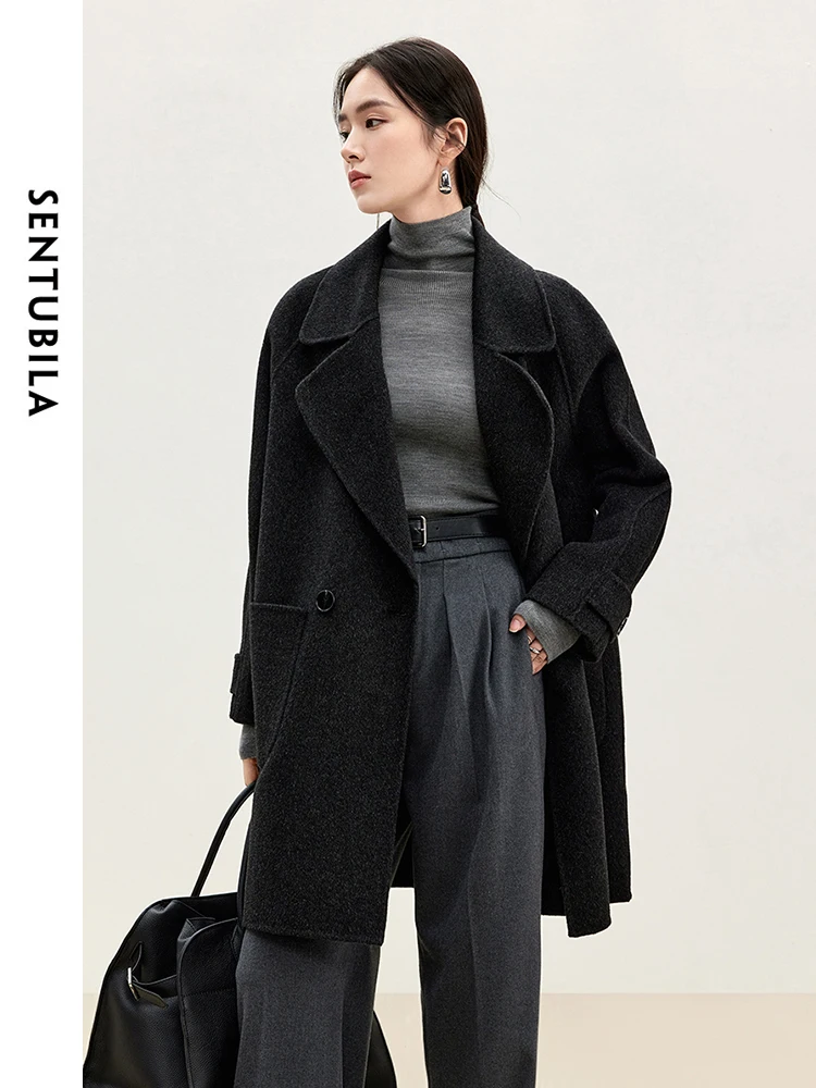 SENTUBILA Women Casual Wool Coat Jackets 2025 Elegant Gray Turn Down Collar Mid-length Coats Women's Winter Clothing W44O56016
SENTUBILA Women Casual Wool Coat Jackets 2025 Elegant Gray Turn Down Collar Mid-length Coats Women's Winter Clothing W44O56016