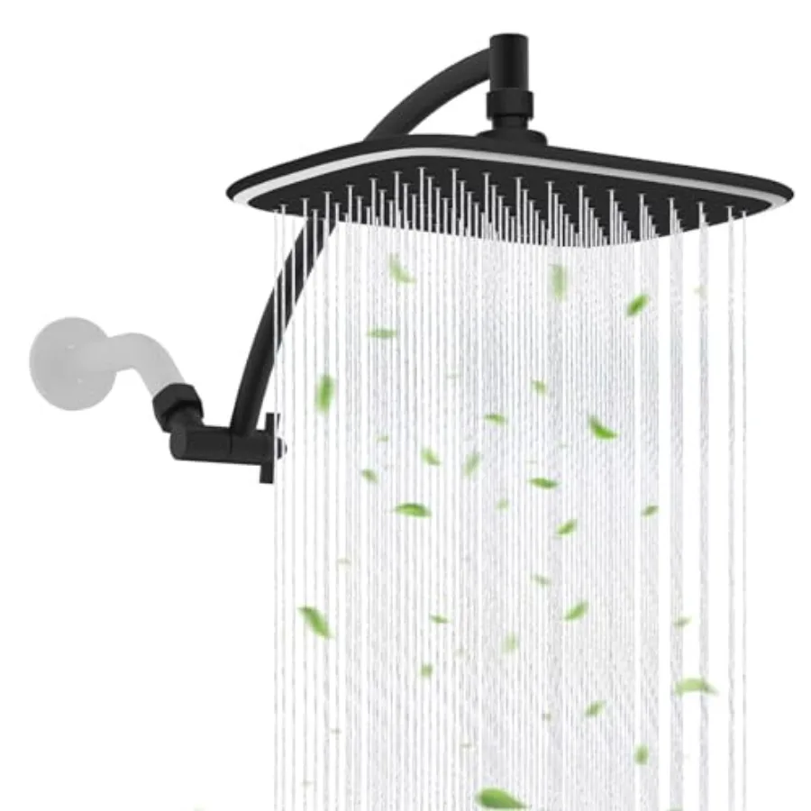 Black Rain Shower Head with 12" Shower Head Extension Arm, 10" High Pressure Boosting Rainfall/Fixed Showerhead, Metal Shower A
Black Rain Shower Head with 12" Shower Head Extension Arm, 10" High Pressure Boosting Rainfall/Fixed Showerhead, Metal Shower A