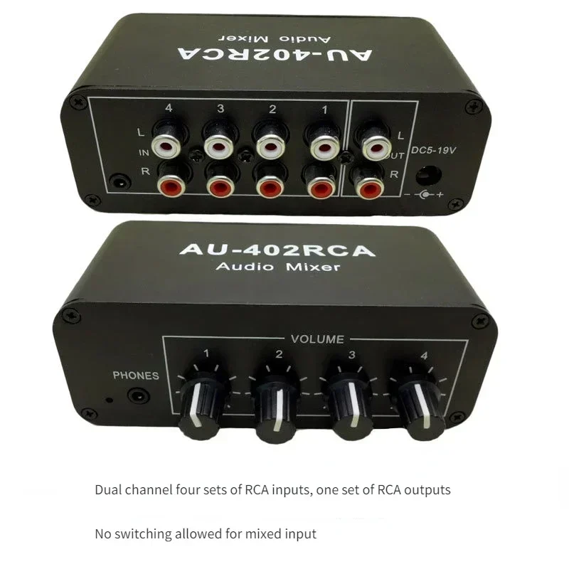 12V Stereo Audio Mixed Distributor Signal Selector switcher 4 Input 2 output RCA Volume Controls Headphones Amplifier
12V Stereo Audio Mixed Distributor Signal Selector switcher 4 Input 2 output RCA Volume Controls Headphones Amplifier