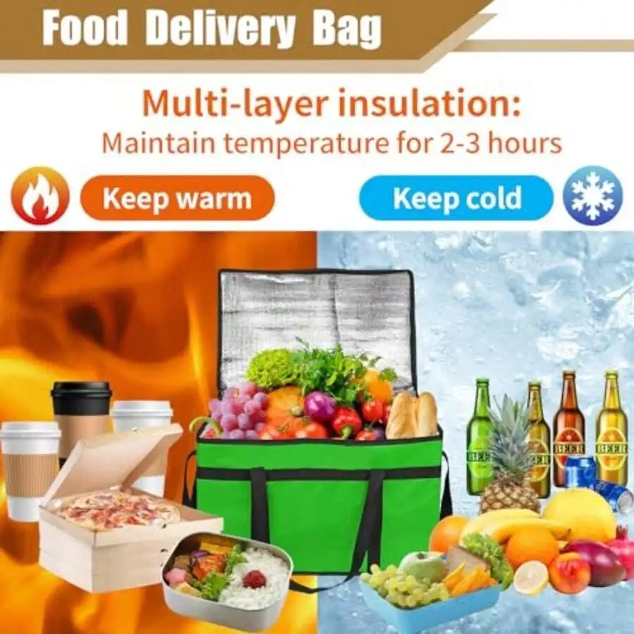 Multi-Layer Insulated Food Delivery Bag Keep Warm Or Cold For Pizza Grocery
Multi-Layer Insulated Food Delivery Bag Keep Warm Or Cold For Pizza Grocery