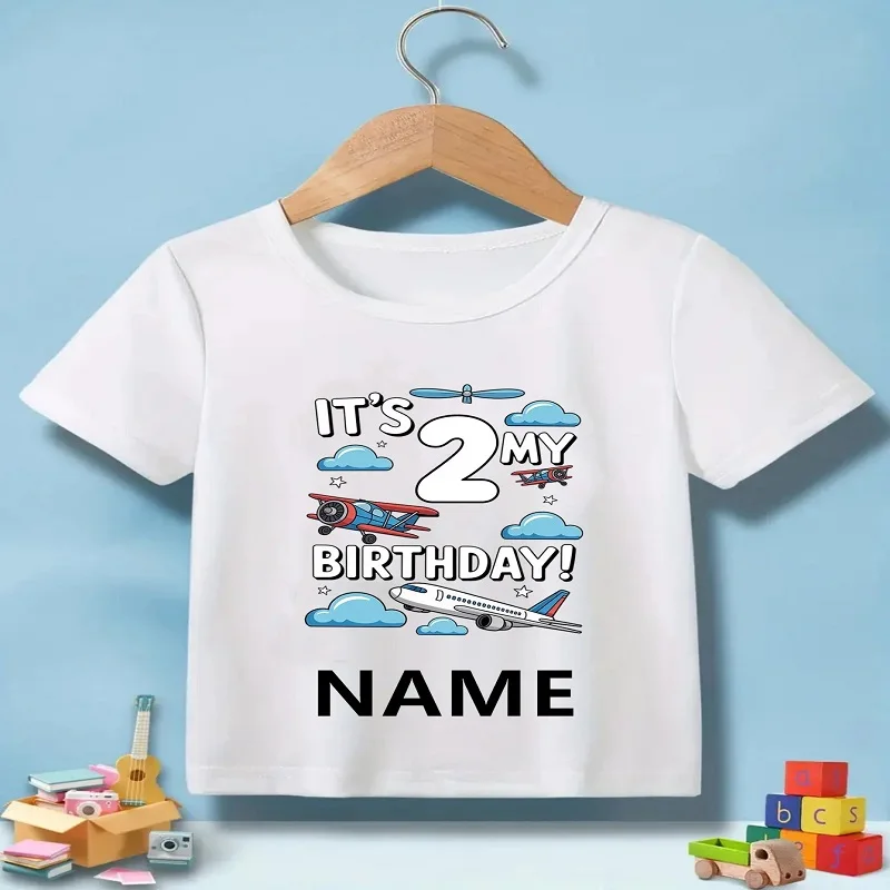 Custom Name Cute Airplane Birthday T-Shirt, 1st-7st Birthday Airplane Printed Tshirt Boys/Girls Summer Short Sleeve Tee Birthday
Custom Name Cute Airplane Birthday T-Shirt, 1st-7st Birthday Airplane Printed Tshirt Boys/Girls Summer Short Sleeve Tee Birthday