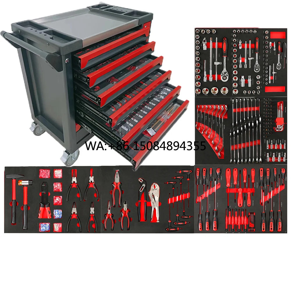 CE New Design 7 Drawer Tool Trolley Customizable OEM Garage Repair Tool Cabinet/Chest/Cart/Box with 420 Pcs Tool Sets
CE New Design 7 Drawer Tool Trolley Customizable OEM Garage Repair Tool Cabinet/Chest/Cart/Box with 420 Pcs Tool Sets