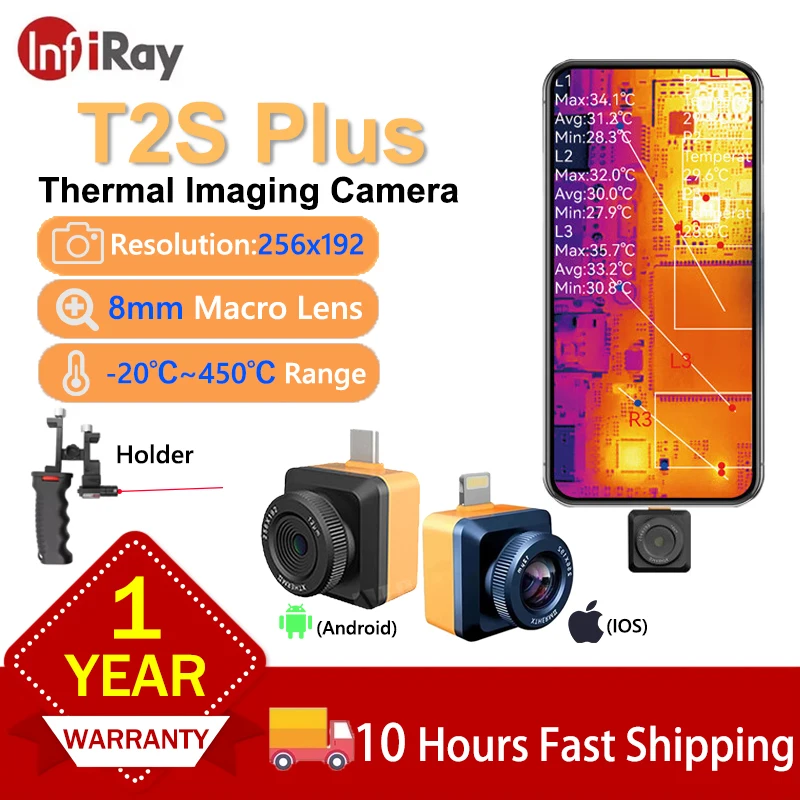 InfiRay T2S Plus Thermal Camera for Phone Car Repair Floor Heat Detection PCB Circuit Adjustable Lens Infrared Thermal Imager
InfiRay T2S Plus Thermal Camera for Phone Car Repair Floor Heat Detection PCB Circuit Adjustable Lens Infrared Thermal Imager