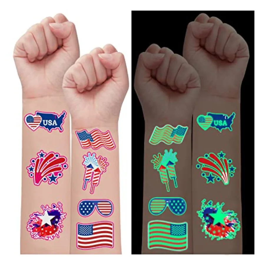 70PCS 4th of July Decorations Temporary Tattoos Red White and Blue Party Supplies Fourth of July Glow in The Dark Sticker Patri
70PCS 4th of July Decorations Temporary Tattoos Red White and Blue Party Supplies Fourth of July Glow in The Dark Sticker Patri